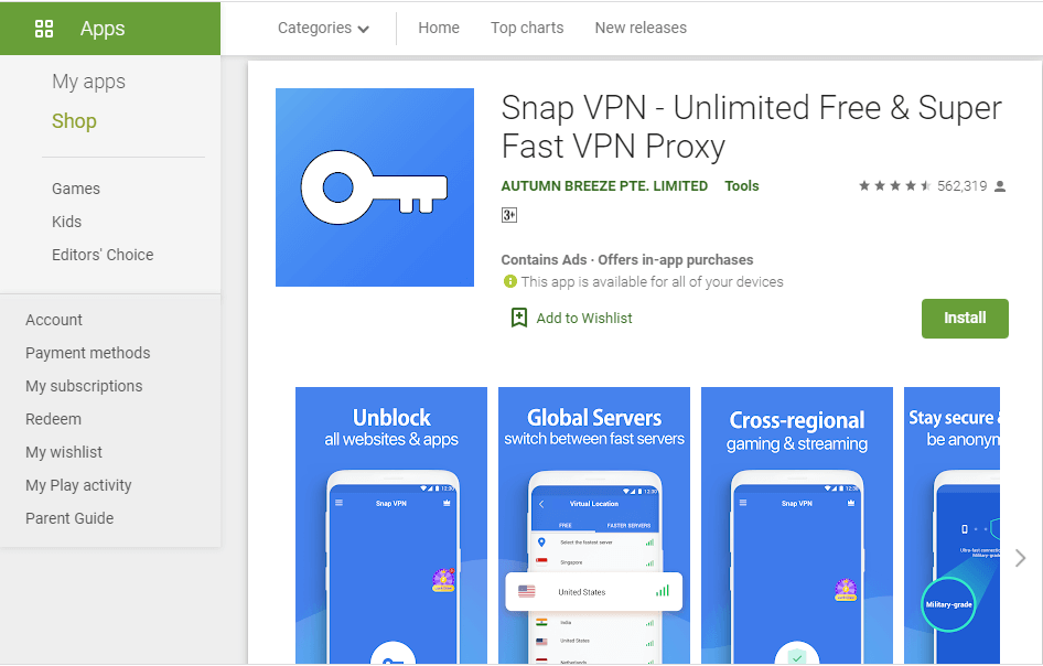 Snap VPN App
